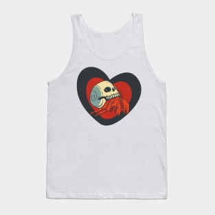 Drama Crab - Funny Crab Carrying a Skull - White Tank Top